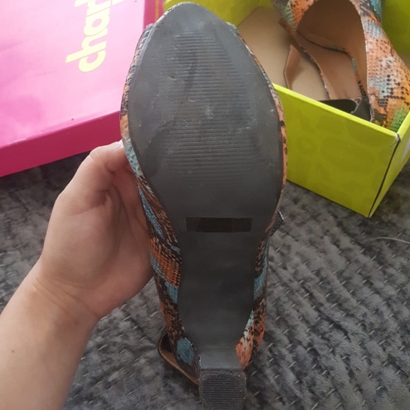 Charlotte Russe multi colored snake skin heels - Picture 3 of 3